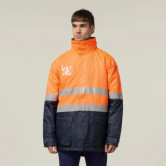 Hard Yakka Core Hi Vis 2 Tone Taped Quilted Waterproof Jacket  | Y06685 